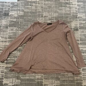Dusty pink V-Neck Long Sleeve Top